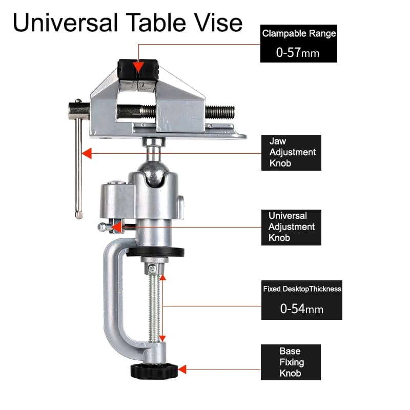 360° Rotating Table Vise Bench Clamp Bracket Multifunctional Electric Grinder Stand Holder Accessories For Dremel Tool — view 4
