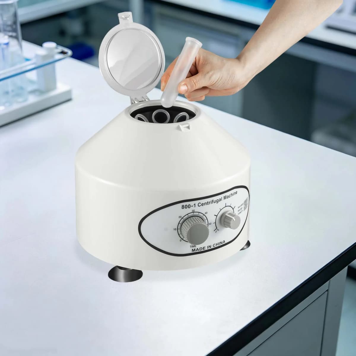 220V Centrifuge Machine，20ml*6 Test Tubes, Laboratory Electric Table Centrifuge for Blood Separation,Plant Extraction,etc