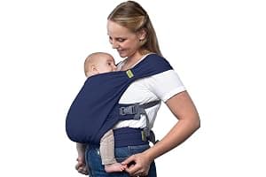 Boba Bliss Portabebés Recién Nacidos y Niños Pequeños, Mochila Portabebés Ergonómica, Fular Portabebé 2 en 1, Canguro para Bebé sin Ataduras, Fular Portabebé Suave y Elástico, 3-15kg (Azul)