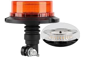 Hooma Luz Rotativo LED Estroboscópica/Luz Estroboscópica Ámbar 3 modes para Tractores, Montacargas, Excavadoras, Camiones, Maquinaria Agrícola (Intubación larga- 24 LED)