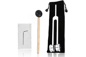 ZHOUSTOU Diapason Terapeutico 128Hz Horquilla de Afinación de Aleacion Aluminio con Martillo Silicona Herramienta de Reparacion Ofrece Respuesta de Frecuencia Precisa