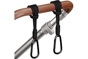 OSDUE Ganchos Carro Bebe, 2 Piezas Ganchos Carrito Bebe Multifuncional Universal para Silla de Paseo Paracord Llavero Correa Mosqueton Colgador Accesorio Stroller Hooks Cord para Colgar Bolsas Mochila