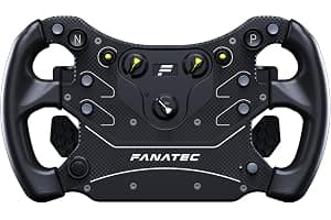 Corsair FANATEC Sim Racing CSL Volante GT3 – Empuñaduras de Goma Sobremoldeada, Cambios Magnética Tipo Balancín, Dos Levas Analógicas, Pantalla OLED, QR2 Lite Wheel-Side Preinstalado – PC, Xbox