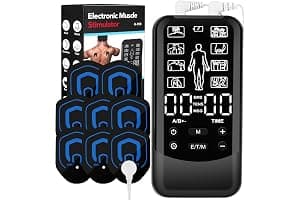 8 electrodos TENS/EMS/MSG Electroestimulador Muscular, 3-en-1 estimulador Muscular de 24 modos, 30 Niveles, Para masajes, para aliviar el dolor
