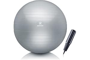 BODYMATE Pelota de Ejercicio para Fitnes con Sistema antirreventones | con bombín | Bola de Yoga Pilates y Ejercicio | Balón para Sentarse | Balon de Ejercicio para Fitness
