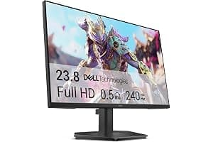 DELL 24 Monitor Gaming - SE2426HG, Full HD (1920x1080), 240Hz, Fast IPS, 0.5ms, AMD FreeSync Premium, 99% sRGB, HDR10, VESA (100x100mm), DisplayPort, 2 HDMI, 3 Años de Garantía, Negro