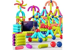JUQG 108Pcs Juguetes de Bloques de Construcción Magnéticos, 3D Juguetes Educativos de Bloques de Construcción, Juguetes de Construcción Magnéticos para Niños y Niñas de 3 4 5 6 7 8 años (108Pcs)
