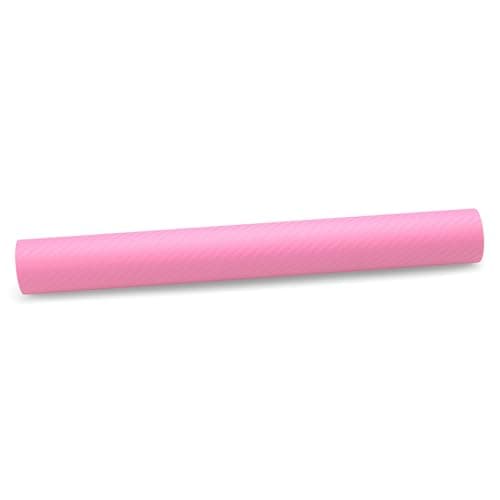 LZLRUN Pink 3D Carbon Fiber Car Vinyl Wrap Self Adhesive Film 1 x 5ft