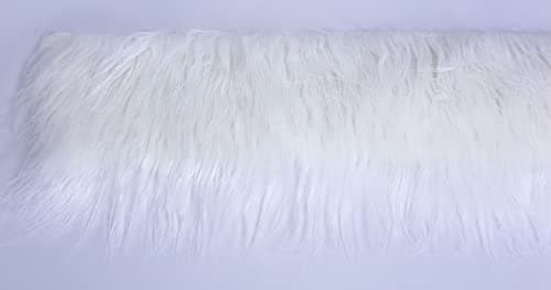 Shaggy Plush Faux Fur Fabric Precut Strips Fluffy Fuzzy Craft Fur for Gnomes Beard Hair Cosplay Costume Dwarf Decoration (White, 2x60 inch) — view 5