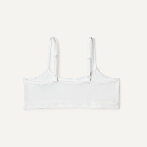 Amazon Essentials Girls' Cotton Jersey Training Bralettes, Pack of 2, White, Large — view 2