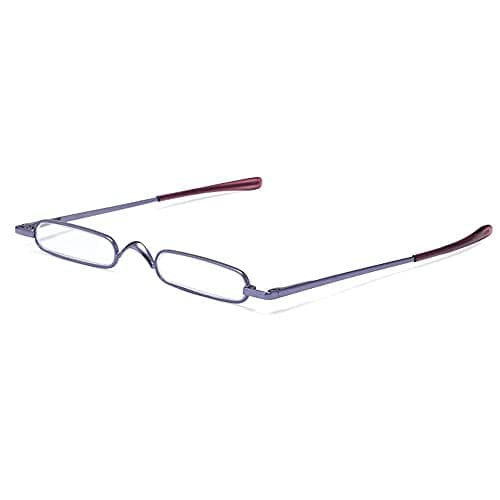 ZUVGEES Easy Carry Mini Compact Slim Reading Glasses—Lightweight Portable Readers with w/Pen Clip Tube Case (Purple, 3.50)
