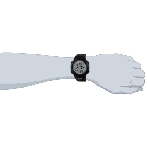 PASOY Unisex Simple Outdoor Sports Watch Big Dial Digital Light Swim Waterproof Rubber Band Alarm Black LED Watches for Mens and Women 50MM — view 5
