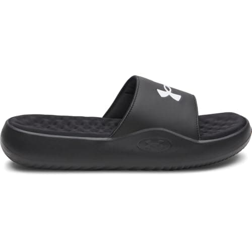 Under Armour Men's Ignite Pro 8 Fixed Band Slides, (004) Black/Black/White, 12, US — view 4