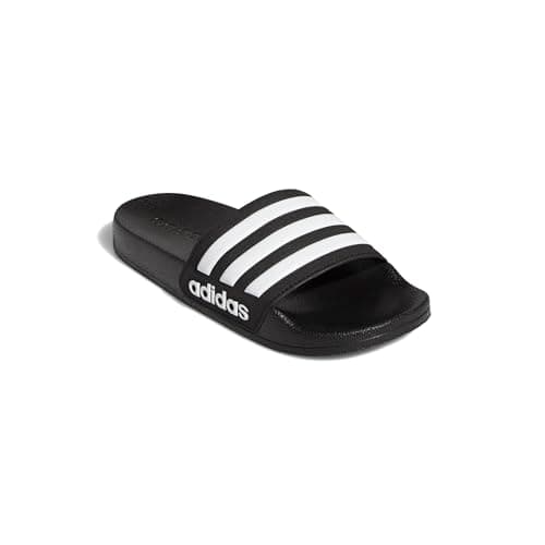 adidas Adilette Shower Slides, Core Black/White/Core Black, 6 US Unisex Big Kid — view 3