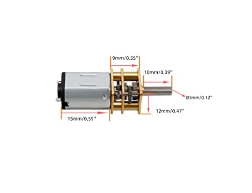 CHANCS N20 Small Dc Motor 12V 100RPM Shaft Length 10mm Geared Motor with Metal Gearbox Motor for DIY RC Toys 2PCS