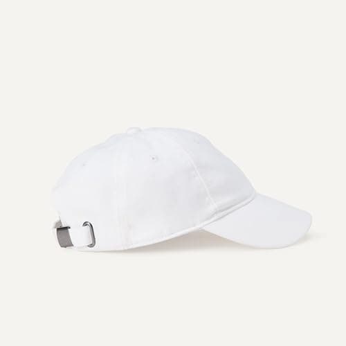 Amazon Essentials Unisex Kids' Washed Cotton Baseball Cap, Adjustable Strap, Breathable, White, Medium-Large — view 4