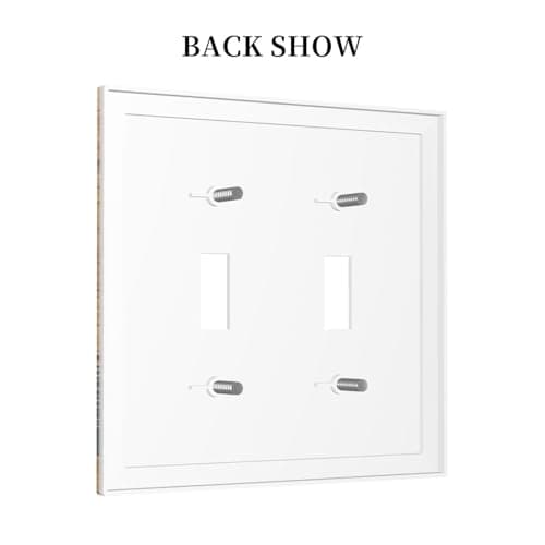 Forest Pine Tree Woodland Woods Grain Decorative 2 Gang Outlet Light Switch Cover Double Toggle Switch Wall Plate, Unbreakable Polycarbonate Thermoplastic Face Plate(Not Wood) — view 3