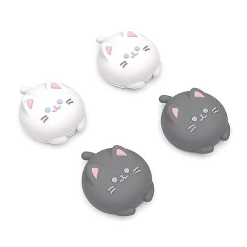 PlayVital Cute Thumb Grip Caps for ROG Ally, Silicone Joystick Caps Thumbsticks Grips for ROG Ally Console - Cutie Kitty