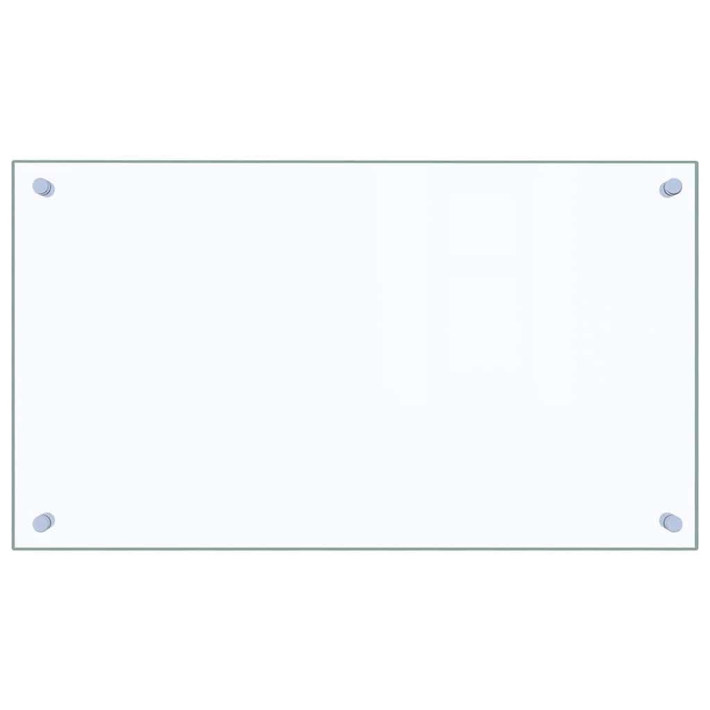vidaXL Kitchen Backsplash, Transparent, 70 x 40 cm, Tempered Glass, Heat and Scratch Resistant, Wall Panel, Tile Protector, Easy to Clean, Kitchen Decoration