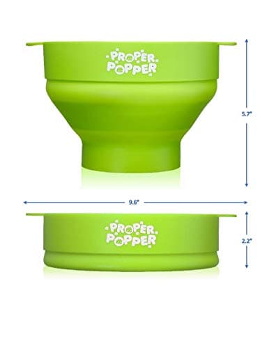 The Original Proper Popper Microwave Popcorn Popper, Silicone Popcorn Maker, Collapsible Bowl BPA Free & Dishwasher Safe - (Green) — view 5