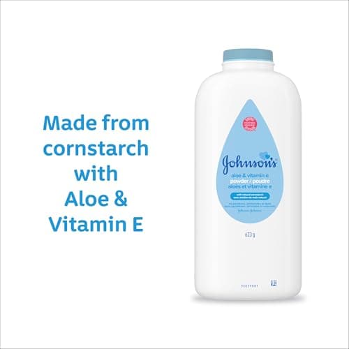 Johnson's Baby Powder with Naturally Derived Cornstarch, Aloe & Vitamin E for Delicate Skin, Hypoallergenic, Free of Parabens, Phthalates & Dyes for Gentle Baby Skin Care, 15 oz — view 4