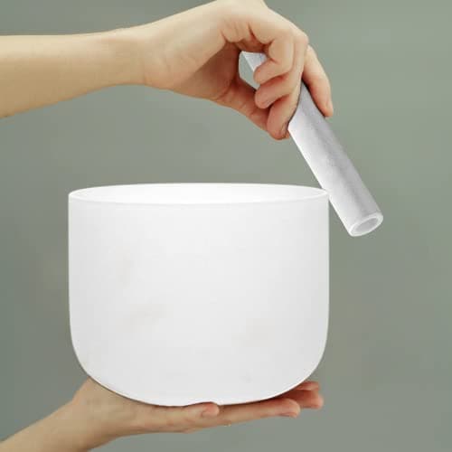 ALIOTH 8" D Note Crystal Singing Bowl Sacral Chakra with Suede Mallet for Meditation, Yoga, Chakra Healing & Sound Therapy