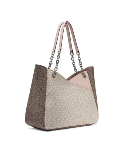 Calvin Klein Zoe Chain Tote, Vanilla/Khaki/Petal/Amlond/Taupe, One Size — view 4