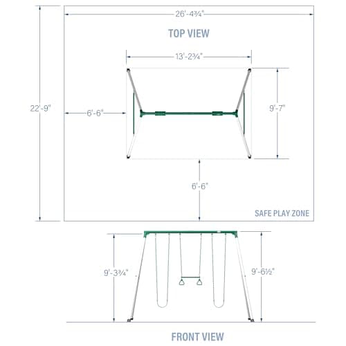 Backyard Discovery Big Brutus Galvanized Steel Swing Set Kit with Classic A-Frame, Two Belt Swings, One Trapeze Bar, Easy Assembly, Heavy-Duty Powder-Coated Steel, Weather-Resistant, Outdoor Playset — view 2