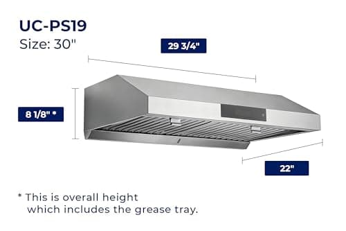 Hauslane PS19 Under Cabinet Range Hood 30 inch with Auto-Pilot Technology, Ducted Stainless Steel Kitchen Hood 860 CFM Dual Motor, Fully Automatic, Quiet Performance, Lifetime Motor Warranty — view 5