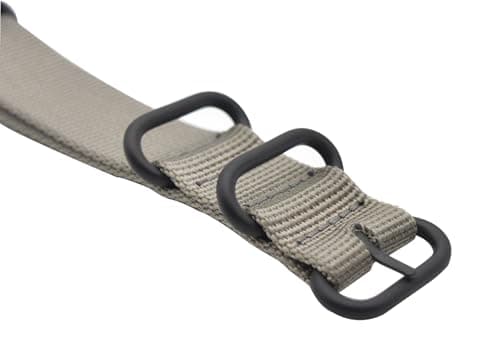 Alxptino Nylon Watch Band for Men - Soft and Durable Watch Strap with Black PVD Brushed Buckle (Grey, 22mm) — view 2