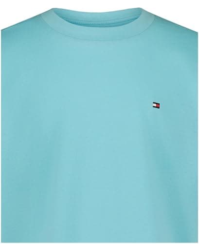 Tommy Hilfiger Boys' Short Sleeve Solid Crew Neck T-Shirt, Soft, Comfortable, Relaxed Fit, Flag Amazonite, 10-12 — view 3