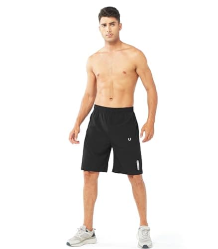 NORTHYARD Men's Athletic Running Shorts Gym Workout 7"/9"/5" Quick Dry Lightweight Sports Basketball Tennis 3 Zipper Pockets Black-9inch XL — view 4