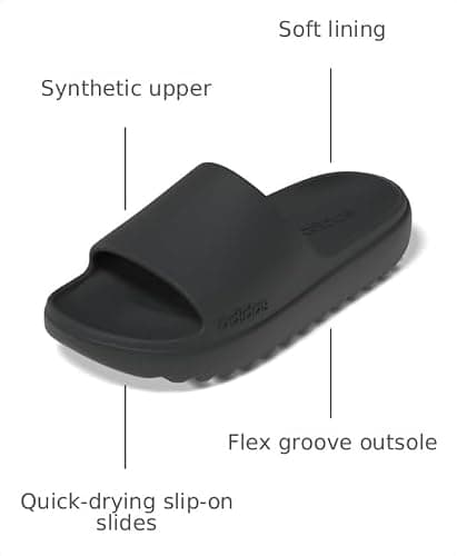 adidas Unisex-Adult Adilette Lumia Sportswear, Black/Black/Black, 9 — view 2