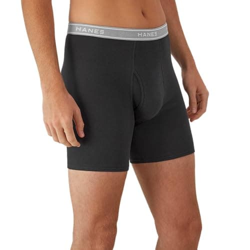 Hanes Men's Boxer Brief Underwear Pack, Cotton Boxer Briefs with Comfort Flex Waistband, Moisture-Wicking, 12-Pack — view 4