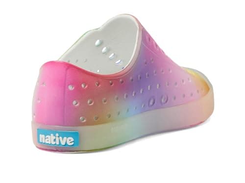 Native Shoes Unisex-Kids Jefferson Print Sneakers, Shell White/Translucent/Rainbow Blur, 3 Little Kid — view 5