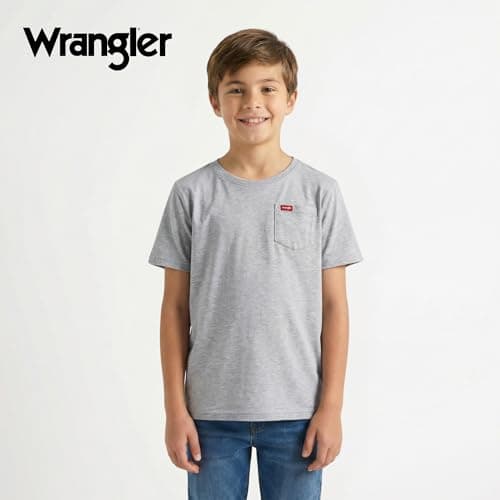 Wrangler Boys T-Shirts – 2 Pack Boys Shirts for Baby Toddler Teen Boys, Soft Cotton Pocket T-Shirt for Everyday Wear, School — view 4
