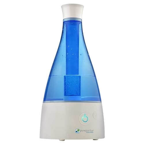 PureGuardian Ultrasonic Cool Mist Humidifier, 30 Hrs. Run Time, 0.5 Gal. Tank Capacity, 350 Sq. Ft. Coverage, Small Rooms, Quiet, Filter Free, Silver Clean Treated Tank, H940AR — view 2