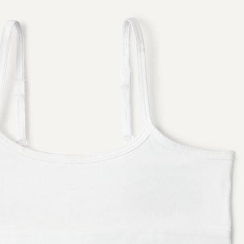Amazon Essentials Girls' Cotton Jersey Training Bralettes, Pack of 2, White, Large — view 3