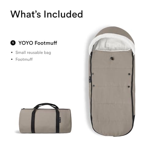 Stokke YOYO Footmuff, Taupe - Sherpa Lining & Fleece Hood with Drawstring to Keep Baby Warm - Includes Carrying Bag - Machine Washable — view 4