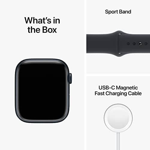 Apple Watch Series 8 [GPS + Cellular, 45mm] - Midnight Aluminum Case with Midnight Sport Band, M/L (Renewed) — view 5
