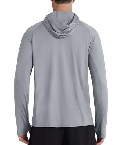 Roadbox Sun Hoodie Men UV Protection Long Sleeve, UPF 50+ Fishing Shirts with Mask, Lightweight Hiking Outdoor Rash Guard