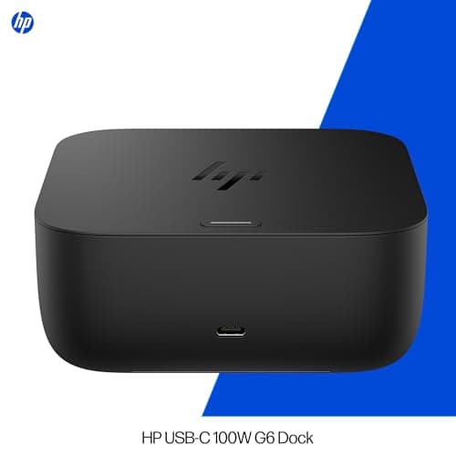 HP USB-C 100W G6 Dock + One Extra USB-C Cable Included, Future-Proof Design with Ambient LED Lighting, On-Screen Notifications, Extra USB-C Ports, HDMI 2.1, 120Hz — view 3