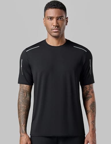5 Pack Men’s Active Quick Dry Crew Neck T Shirts | Athletic Running Gym Workout Short Sleeve Tee Tops Bulk, Steel Blue/Charcoal/White/Navy Blue/Black, 4X-Large