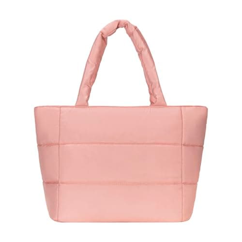 PUMA Women's Plush Soft Nylon Tote with Padded Straps, Zip Closure & Metal Logo Plaque, Rosy Outlook, One Size