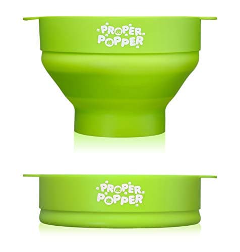 The Original Proper Popper Microwave Popcorn Popper, Silicone Popcorn Maker, Collapsible Bowl BPA Free & Dishwasher Safe - (Green) — view 4