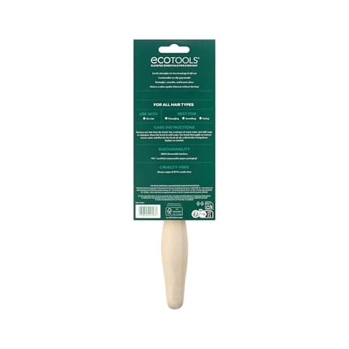 EcoTools Dual Bristle Hair Brush, Faux Boar & Nylon for Detangling Smoothing & Shine, for All Hair Types, Daily Styling Brush, Bamboo Handle, Vegan & Cruelty-Free, 1 Count — view 5