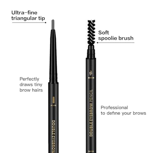 O'CHEAL 3Pcs Grey Eyebrow Pencils for Women, Premium Eye Brow Pencil with Spoolie Brush, Longwearing for Perfect Brows, Professional, Precision, Defines, Universal Waterproof Double-ended Eyebrow Pen — view 2