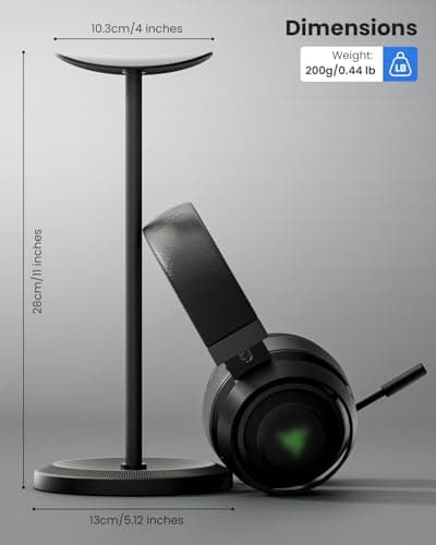 Tiiletzote Headphone Stand, Desktop Headset Holder, Black — view 5