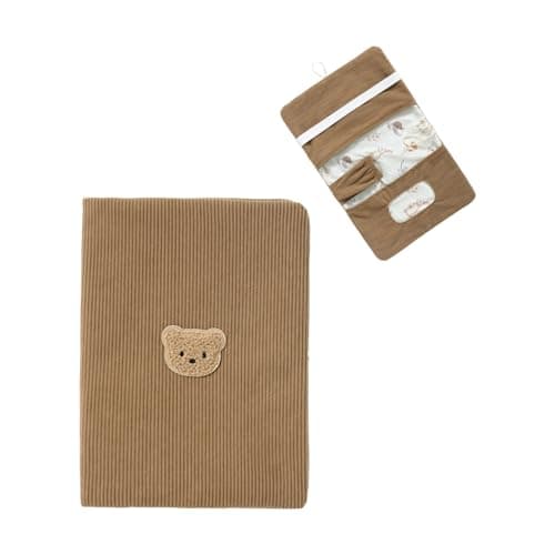Lightweight Corduroy Organizers with Multiple Pockets for Diapers Wipe, Portable Travel Bag Machine Washable Stylish Accessory Bag — view 3