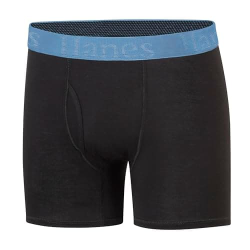Hanes Ultimate Boys' Originals SuperSoft Boxer Brief Underwear, Viscose from Bamboo Fabric, Black, 5-Pack